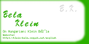 bela klein business card